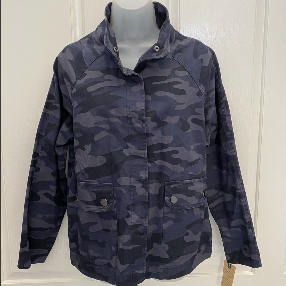 🔵NEW wTag-DEMOCRACY Blue Camouflage Jean Jacket L